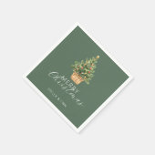 Rustic Christmas Tree In Basket Dusty Green Servet (Hoek)