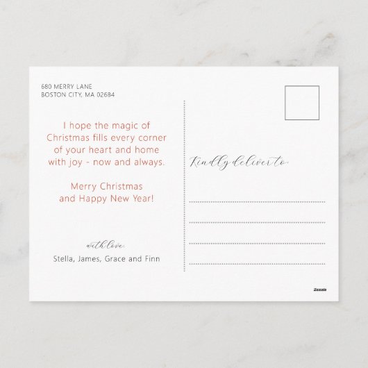 Rustic Christmas Tree In Basket Photo Feestdagenkaart (Achterkant)