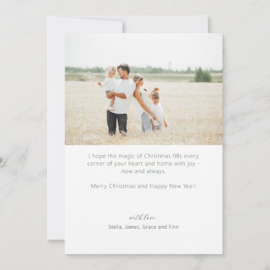 Rustic Christmas Tree In Basket Photo Flat Feestdagenkaart (Achterkant)