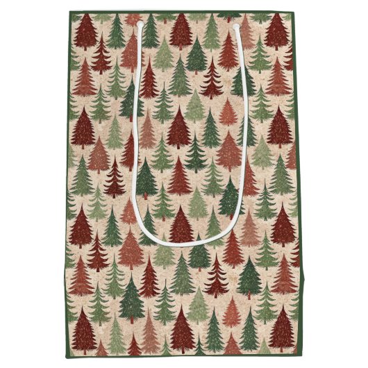 Rustic Christmas Tree Medium Cadeauzakje (Achterkant)