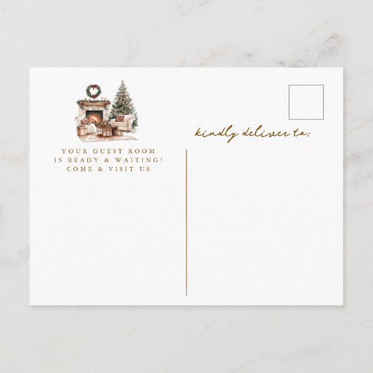 Rustic Christmas Tree New Home Card Aankondigingskaart (Achterkant)