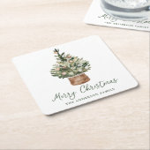 Rustic Christmas Tree Ornaments Neutral Holiday Kartonnen Onderzetters (Schuin)