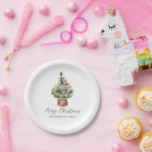 Rustic Christmas Tree Ornaments Neutral Holiday Papieren Bordje (Feest)