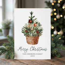 Rustic Christmas Tree Ornaments Non-Photo Feestdagenkaart