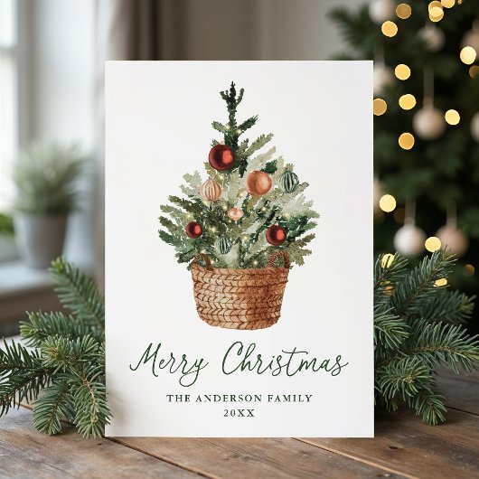 Rustic Christmas Tree Ornaments Non-Photo Feestdagenkaart