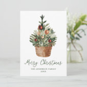 Rustic Christmas Tree Ornaments Non-Photo Feestdagenkaart (Staand voorkant)