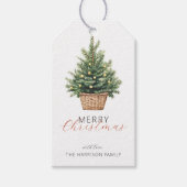 Rustic Christmas Tree Personalized Cadeaulabel (Voorkant)
