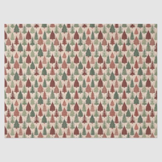 Rustic Christmas Tree Tissuepapier (Voorkant)