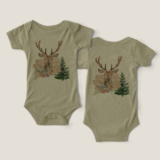 Rustic Christmas Tree with Brown-Beige Watercolor  (Ontwerp Voorkant & Achterkant)