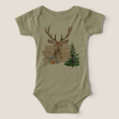 Rustic Christmas Tree with Brown-Beige Watercolor  (Design voorkant)