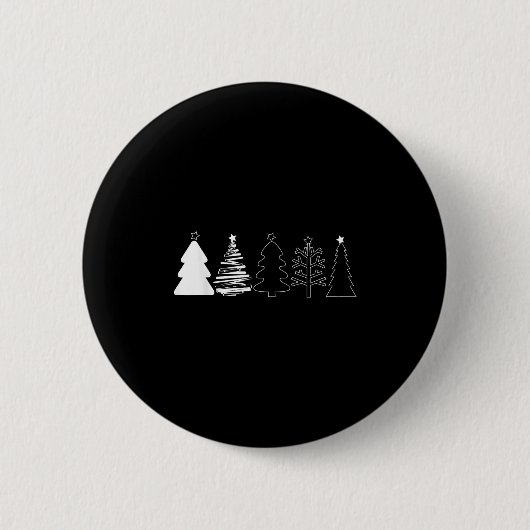 Rustic Christmas Trees Winter Forest Minimalist  Ronde Button 5,7 Cm (Voorkant)