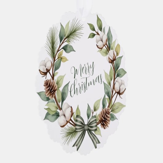 Rustic Christmas Wreath Ornament Kaart (Rechts)