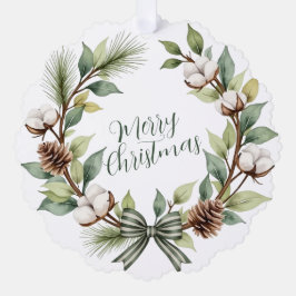 Rustic Christmas Wreath Ornament Kaart