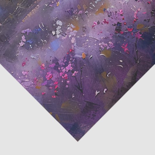 Rustic Church en Paarse Wildflowers Decoupage Tissuepapier (Detail)