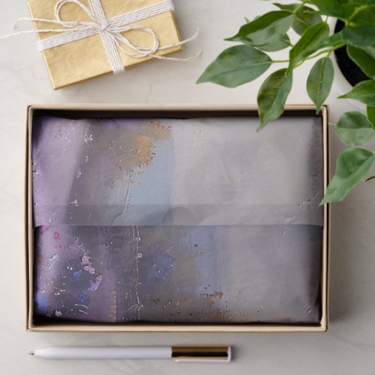 Rustic Church en Paarse Wildflowers Decoupage Tissuepapier (Geschenk)