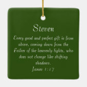 Rustic Church Lights Merry Kerstmis 1:17 Keramisch Ornament (Achterkant)