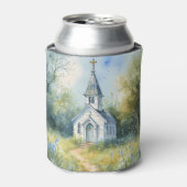 Rustic Church Path in Wildflower Meadow Blikjeskoeler (Blikje Voorkant)