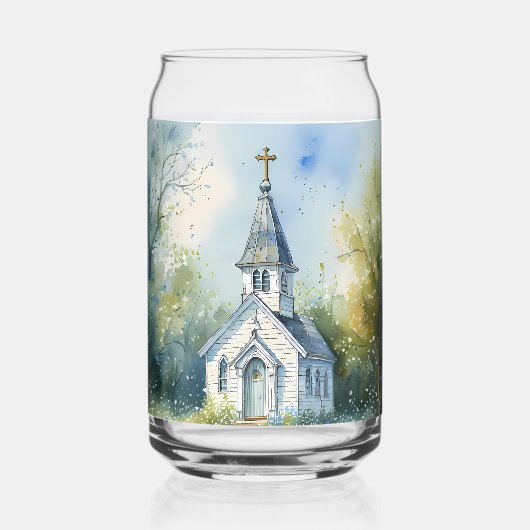 Rustic Church Path in Wildflower Meadow Blikvorm Glas (Voorkant)