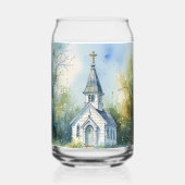 Rustic Church Path in Wildflower Meadow Blikvorm Glas (Achterkant)