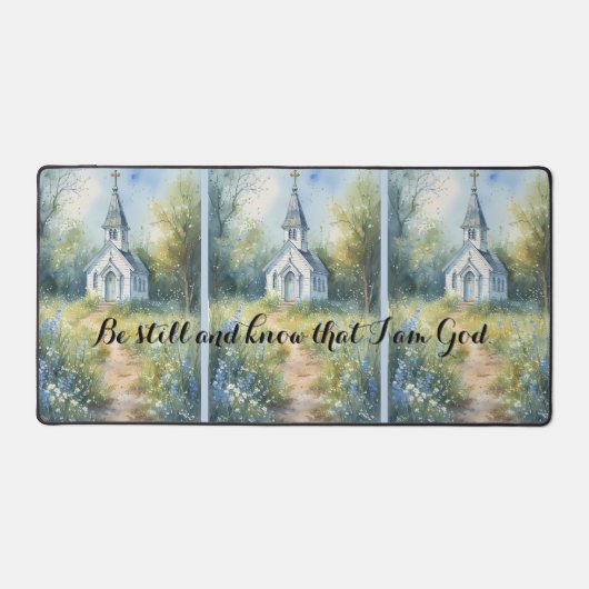 Rustic Church Path in Wildflower Meadow Bureaumat (Voorkant)