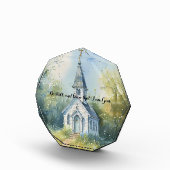 Rustic Church Path in Wildflower Meadow Fotoblokken (Rechts)