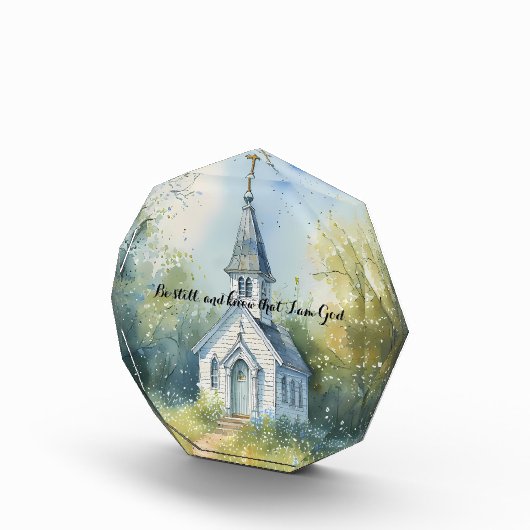 Rustic Church Path in Wildflower Meadow Fotoblokken (Rechts)