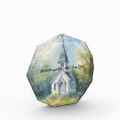 Rustic Church Path in Wildflower Meadow Fotoblokken (Links)