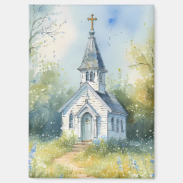 Rustic Church Path in Wildflower Meadow Magneet