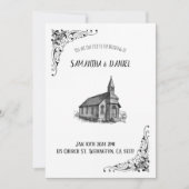 Rustic Church Wedding Invitation Kaart (Voorkant)