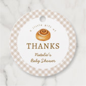Rustic Cinnamon Bun In The Oven Baby Shower Bedankjes Labels (Voorkant)