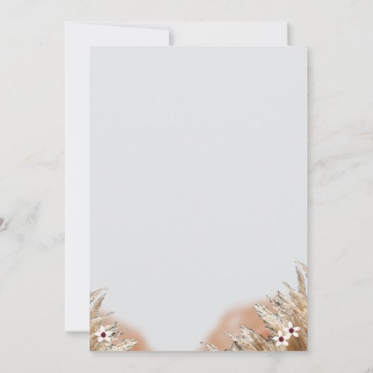 Rustic Cinnamon Roos Wildflower Boho Wedding Kaart (Achterkant)