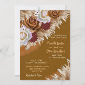Rustic Cinnamon Roos Wildflower Boho Wedding Kaart (Voorkant)