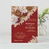 Rustic Cinnamon Roos Wildflower Bourgondische brui Kaart (Staand voorkant)