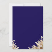 Rustic Cinnamon Roos Wildflower Navy Blue Wedding Kaart (Achterkant)