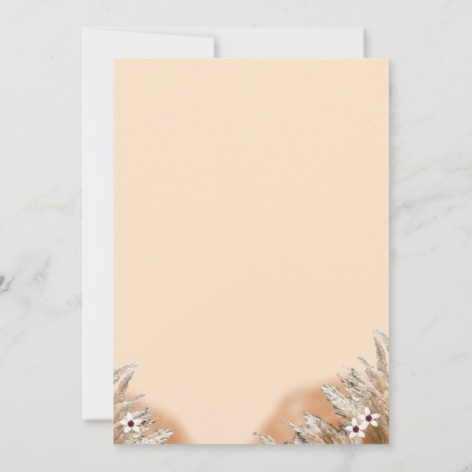 Rustic Cinnamon Roos Wildflower Soft Peach Wedding Kaart (Achterkant)