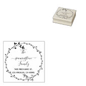 Rustic Circle Bloemen Handgeschreven retour adres Rubberstempel (Gestempeld)