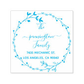 Rustic Circle Bloemen Handgeschreven retour adres Zelfinktende Stempel (Design)