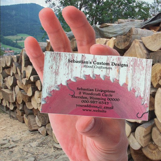 Rustic Circular Saw Woodworking Craftsman Visitekaartje