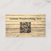 Rustic Circular Saw Woodworking Occupture QR Code Visitekaartje (Achterkant)