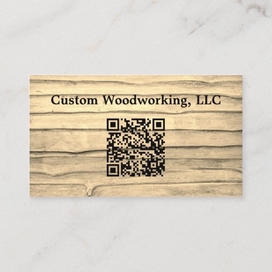 Rustic Circular Saw Woodworking Occupture QR Code Visitekaartje (Achterkant)