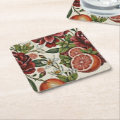 Rustic Citrus Floral summer  Bridal Shower Kartonnen Onderzetters (Schuin)