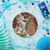 Rustic Citrus Floral summer Bridal Shower Papieren Bordje (Feest)