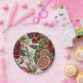 Rustic Citrus Floral summer Bridal Shower Papieren Bordje (Feest)