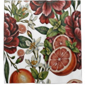 Rustic Citrus Floral summer Douchegordijn (Voorkant)