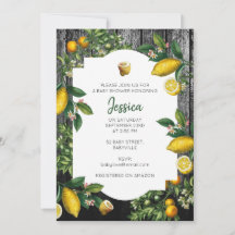 Rustic Citrus Garden Baby shower Uitnodiging