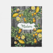 Rustic Citrus Garden Fleece Deken (Voorkant)