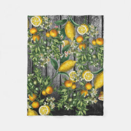 Rustic Citrus Garden Fleece Deken