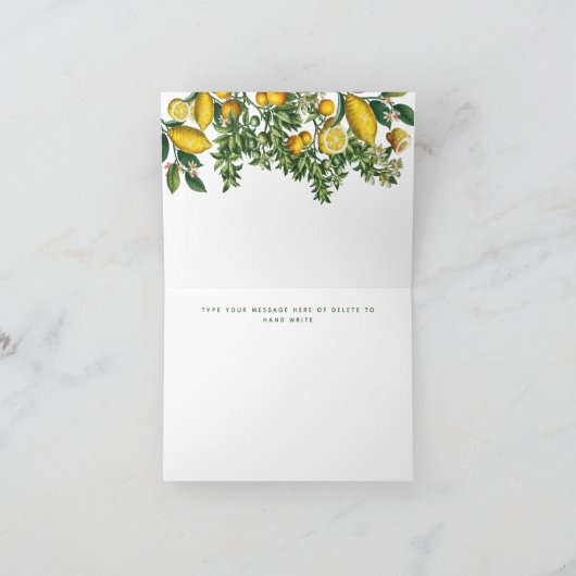 Rustic Citrus Garden Hartelijk dank Bedankkaart (Binnen)