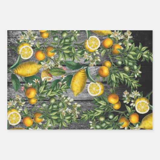 Rustic Citrus Garden Inpakpapier Vel (Voorkant 2)