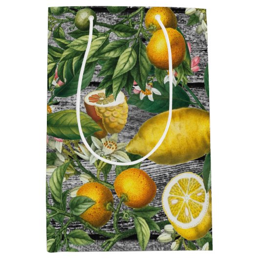 Rustic Citrus Garden Medium Cadeauzakje (Voorkant)